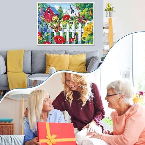 300 Piece Puzzle for Adults,Beautiful Country Cottage Puzzles for Adults Kids Elderly,Large Piece Landscape Puzzles for Kids Age 8-10 10-12,Challenging Nature Puzzle,Family Game Great Gift 20.5x15 in in Saudi Arabia