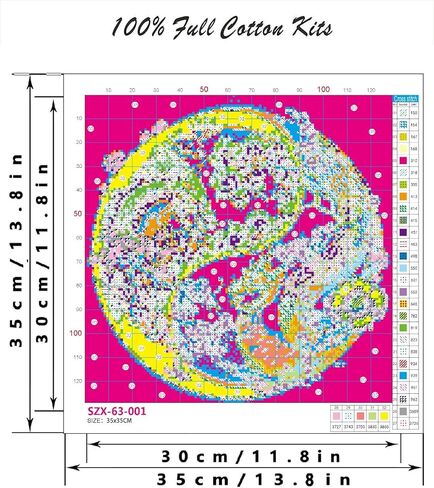 مجموعات غرزة صليب شبح مختوم للمبتدئين ، مجموعات غرز الإبرة الهالوين للبالغين ، 11 من أنماط CT تحسب Cross Stitch Arts Craft Kits 14x14in (بدون إطار) in Saudi Arabia