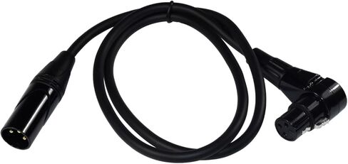 HQRP 2-Pack XLR to XLR Cable 3 Feet, 3-Pin XLR Male Straight to 3-Pin XLR Female Right Angle Cord for Speaker, PA System, PVC Jacket, Mic Cord, XLR Speaker Cable, XLR Microphone Cable, 3 Ft, Black in Saudi Arabia
