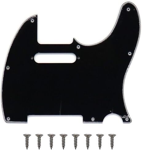 3 Ply Tele Pickguard 8 Hole tele Style Guitar Pick Guard with Pickup Mounting Screw Holes for USA/Mexican Fender Modern Style Standard Tele Telecaster Parts (Black) in Saudi Arabia