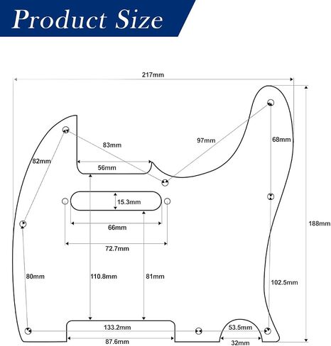 3 Ply Tele Pickguard 8 Hole tele Style Guitar Pick Guard with Pickup Mounting Screw Holes for USA/Mexican Fender Modern Style Standard Tele Telecaster Parts (Black) in Saudi Arabia