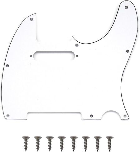 3 Ply Tele Pickguard 8 Hole tele Style Guitar Pick Guard with Pickup Mounting Screw Holes for USA/Mexican Fender Modern Style Standard Tele Telecaster Parts (Black) in Saudi Arabia