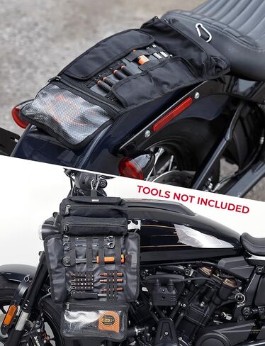KEMIMOTO Motorcycle Tool Roll Bag Wrench Roll Up Tool Kit Organizer Pouch Wrap Faux Leather Portable Gifts for Men in Saudi Arabia