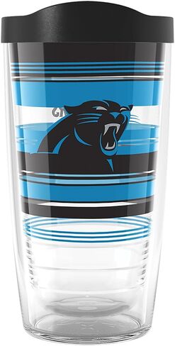 Tervis Traveler NFL Carolina Panthers - Hype Stripes Triple Insulated Tumbler Travel Cup Keeps Drinks Cold & Hot, 20oz, Stainless Steel in Kuwait