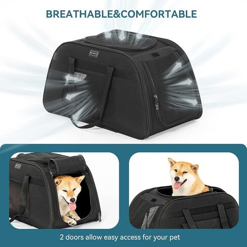Petsfit Pet Carrier with Wheels, Rolling Cat Carrier for Small Cats, Airline Approved Pet Carrier with Telescopic Handle Perfect for Travelling Under 13lb,Blue in Kuwait