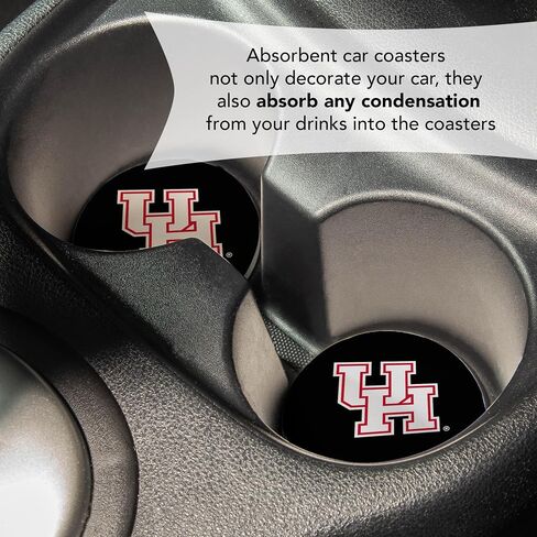 مجموعة منتجات مرخصة من شركة Desert Cactus University of Houston Car Accessories UH Cougars ماصة من الحجر الرملي (التصميم A) in Saudi Arabia