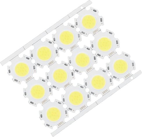 evgatsauto 12pcs round led chips cob light isititer 5w 15-17v leuminium reckrate recespating them reminescing no dowlling for diy spothlights downlights (الإضاءة البيضاء) in Kuwait