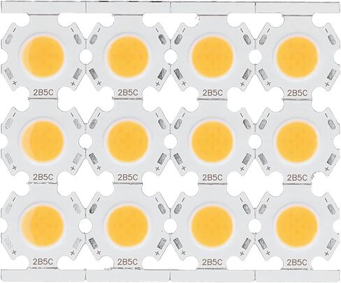 evgatsauto 12pcs round led chips cob light isititer 5w 15-17v leuminium reckrate recespating them reminescing no dowlling for diy spothlights downlights (الإضاءة البيضاء) in Kuwait