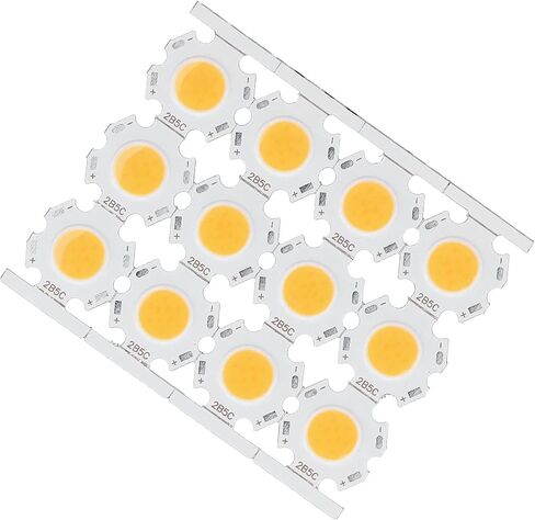 evgatsauto 12pcs round led chips cob light isititer 5w 15-17v leuminium reckrate recespating them reminescing no dowlling for diy spothlights downlights (الإضاءة البيضاء) in Kuwait