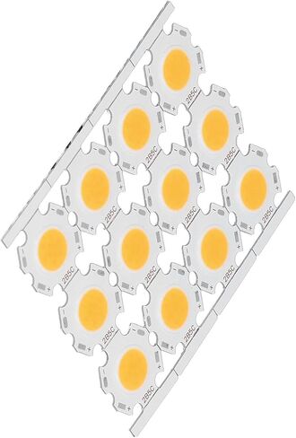 evgatsauto 12pcs round led chips cob light isititer 5w 15-17v leuminium reckrate recespating them reminescing no dowlling for diy spothlights downlights (الإضاءة البيضاء) in Kuwait