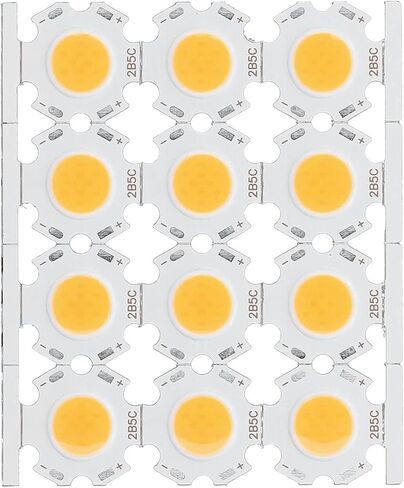 evgatsauto 12pcs round led chips cob light isititer 5w 15-17v leuminium reckrate recespating them reminescing no dowlling for diy spothlights downlights (الإضاءة البيضاء) in Kuwait
