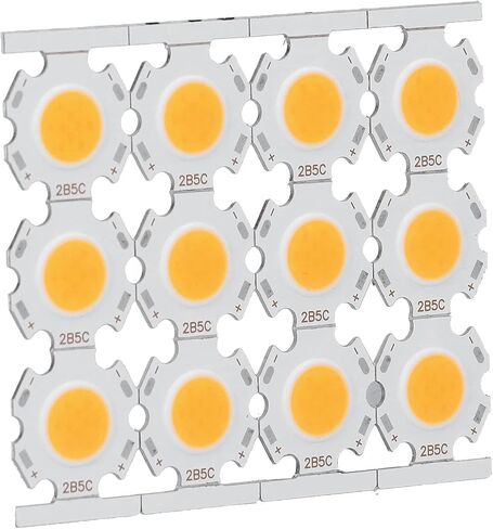 evgatsauto 12pcs round led chips cob light isititer 5w 15-17v leuminium reckrate recespating them reminescing no dowlling for diy spothlights downlights (الإضاءة البيضاء) in Kuwait