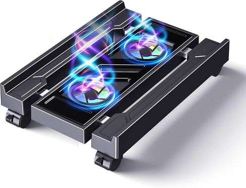 Computer Tower Stand with Dual Cooling Fans, Fits Most PC in Saudi Arabia