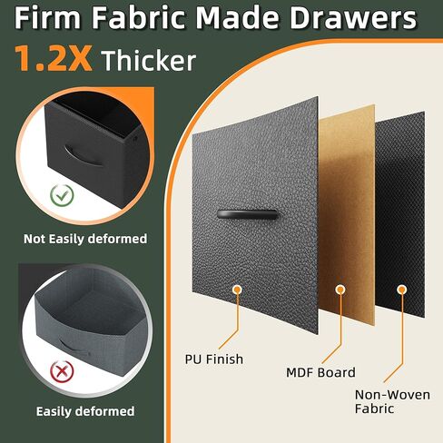 4 Drawer Lateral File Cabinet, Mobile Filing Cabinet for Large Printer, Home Office Functional Small Office Storage Cabinet & Printer Stand, Fabric Drawer, Fits Letter/A4, Rustic Brown in Kuwait