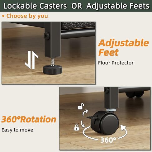 4 Drawer Lateral File Cabinet, Mobile Filing Cabinet for Large Printer, Home Office Functional Small Office Storage Cabinet & Printer Stand, Fabric Drawer, Fits Letter/A4, Rustic Brown in Kuwait