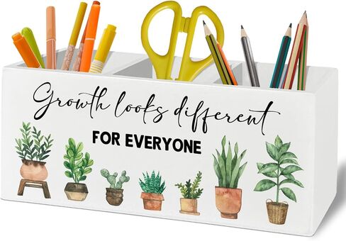 Mental Health Happy Chemicals Pen Pencil Holder Organizer for Desk Accessories, Motivational Wooden Box Sign Desk Decor for Therapy Counselor Counseling Office Decoration, Mental Health Gifts in Saudi Arabia
