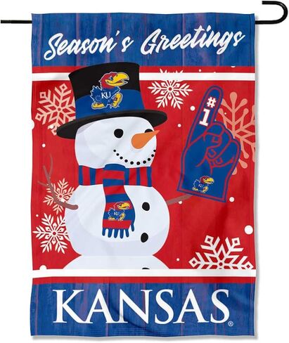 Kansas Jayhawks Holiday Winter Snow Garden Banner Flag in Saudi Arabia