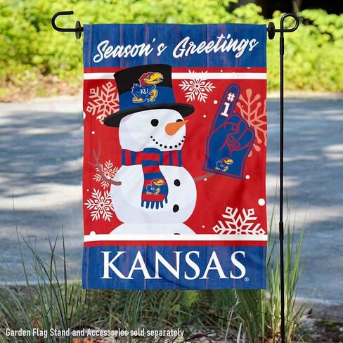 Kansas Jayhawks Holiday Winter Snow Garden Banner Flag in Saudi Arabia