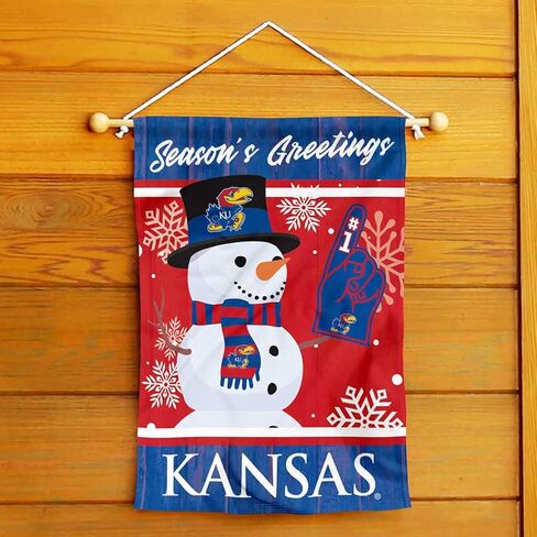 Kansas Jayhawks Holiday Winter Snow Garden Banner Flag in Saudi Arabia