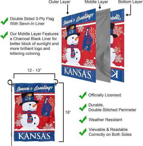 Kansas Jayhawks Holiday Winter Snow Garden Banner Flag in Saudi Arabia
