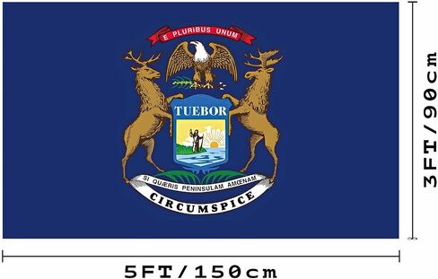 Michigan State Flag Blue Funny Banner 3x5FT Indoor Walls, Outdoor Gardens, Decks, Car, Flags Decorations in Saudi Arabia