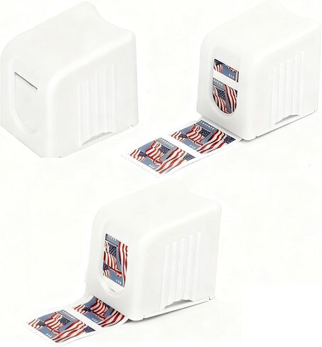 3 Pack Postage Stamp Roll Dispenser for a Roll of 100 Postage Stamp Holder Plastic for Home Office Desk Organization Supplies in Kuwait