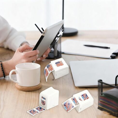 3 Pack Postage Stamp Roll Dispenser for a Roll of 100 Postage Stamp Holder Plastic for Home Office Desk Organization Supplies in Kuwait