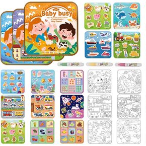 Water Painting Books for Toddlers, 4 Pack Reusable Magic Water Coloring Book with Water Pen Fairy Tale for Ages 3+, Water Doodle Book Travel Toys for Kids(Mix-4color) in Kuwait
