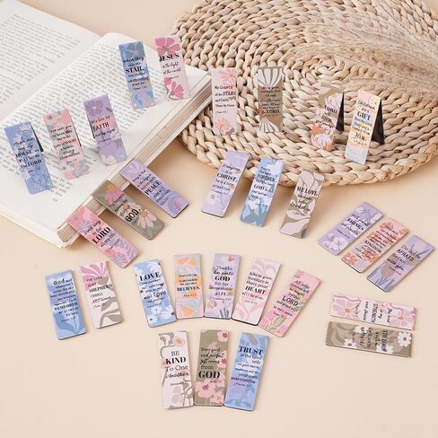 Magnetic Bookmarks for Women - Cute Blue Pink Bow Design, 30 Pcs Book Markers for Reading Lovers, Strong Magnetic Bookmark Clips for Office School Gift in Saudi Arabia