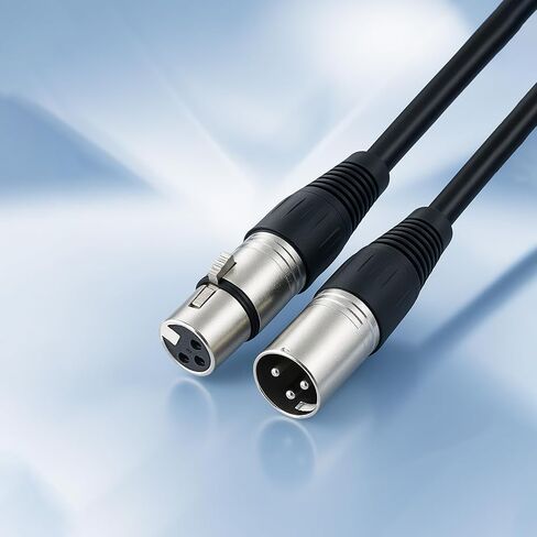 كابلات ميكروفون XLR بطول 6 أقدام و6 مم، كابلات ميكروفون ذكر إلى أنثى متوافقة مع الخلاط وأنظمة السماعات والجيتار الكهربائي للكاميرا والمزيد (أسود) in Saudi Arabia
