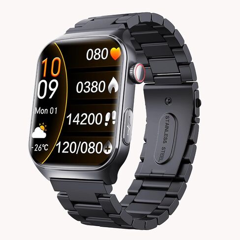 Yihou Fall Detection Smart Watch for Seniors Fall Alert Watch with SOS Heart Rate Monitor Sleep Monitoring Pedometer for Android iOS Rosegold Silicone in Saudi Arabia