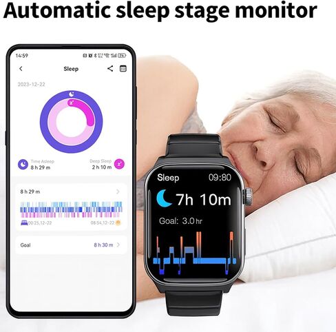 Yihou Fall Detection Smart Watch for Seniors Fall Alert Watch with SOS Heart Rate Monitor Sleep Monitoring Pedometer for Android iOS Rosegold Silicone in Saudi Arabia