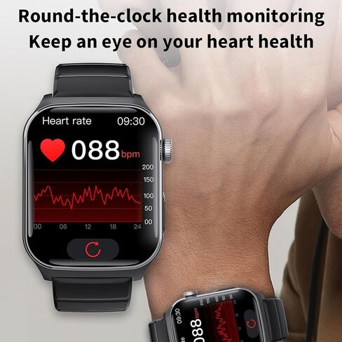 Yihou Fall Detection Smart Watch for Seniors Fall Alert Watch with SOS Heart Rate Monitor Sleep Monitoring Pedometer for Android iOS Rosegold Silicone in Saudi Arabia