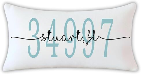 وسادة عنوان مخصصة مخصصة الرمز البريدي City Lumbar Pillow لمدخل مقعد Housewarming House House Elining Home Home Gift in Kuwait