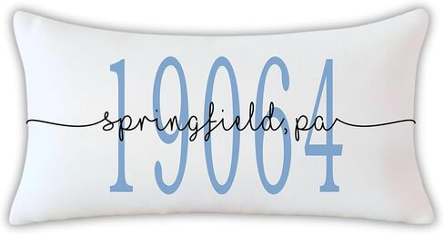 وسادة عنوان مخصصة مخصصة الرمز البريدي City Lumbar Pillow لمدخل مقعد Housewarming House House Elining Home Home Gift in Kuwait