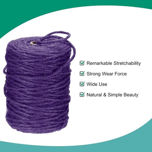 Meccanixity Natural Jute Twine String 328ft × 3 مم حبل خيوط طويلة طويلة للفنون الحرف اليدوية غلاف الزفاف عيد الميلاد ، البرتقالي in Saudi Arabia