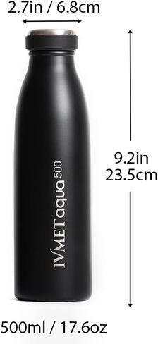 Aqua Stainless Steel Double Wall Vacuum Insulated Drinking Bottle Flask Hydro Metal reusable Canteen for Sport Fitness Outdoor (Turquoise, 17 oz/500 ml) in Saudi Arabia