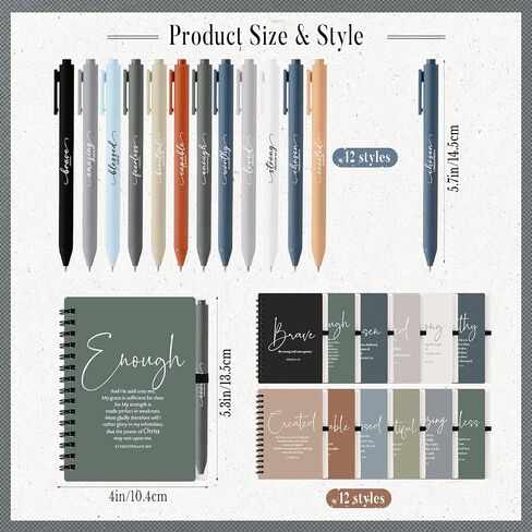 Kosiz 12 Sets Christian Spiral Notebooks Bulk Bible Study Prayer Journals with Bible Pens Aesthetic Small Notepad Pens Inspirational Gifts for Women Men Church Groups Families Office School Supplies in Saudi Arabia