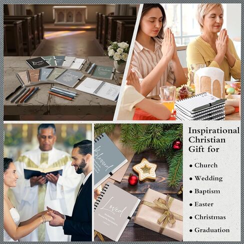 Kosiz 12 Sets Christian Spiral Notebooks Bulk Bible Study Prayer Journals with Bible Pens Aesthetic Small Notepad Pens Inspirational Gifts for Women Men Church Groups Families Office School Supplies in Saudi Arabia