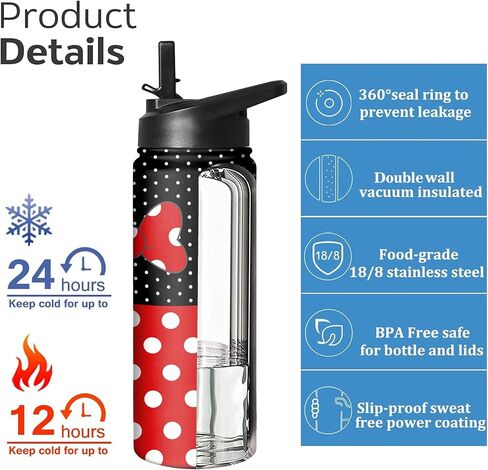 32 Oz Cartoon Mouse Water Bottle with Straw & Lid, Insulated Stainless Steel Cup Keep Drinks Cold & Hot, Leak Proof Double Wall Water Bottle Gifts for Kids Boys Girls for School, Travel, Sports in Saudi Arabia