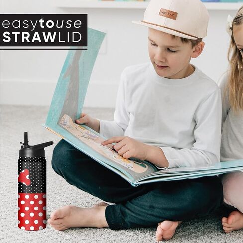 32 Oz Cartoon Mouse Water Bottle with Straw & Lid, Insulated Stainless Steel Cup Keep Drinks Cold & Hot, Leak Proof Double Wall Water Bottle Gifts for Kids Boys Girls for School, Travel, Sports in Saudi Arabia
