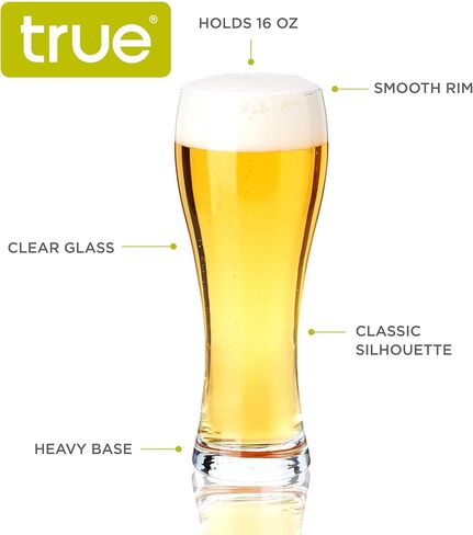 True Craft Beer Tasting Kit Glasses, Dishwasher Safe for Drinking IPAs, Tulips, Hefeweizen, and Imperial Pint Glassware, Set of 4 in Saudi Arabia
