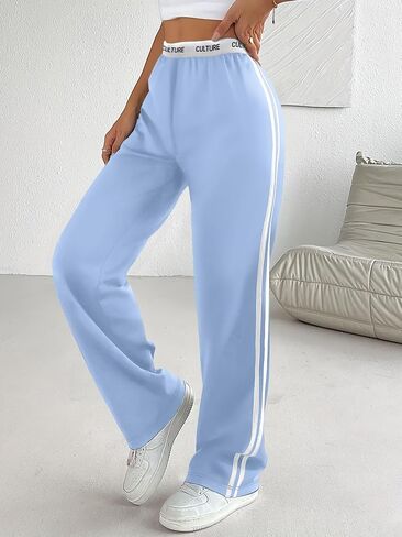 سراويل نسائية خفيفة الوزن كاجوال مرنة الخصر واسعة الساق صالة اليوغا السفر مكتب Pantalones Mujer in Saudi Arabia