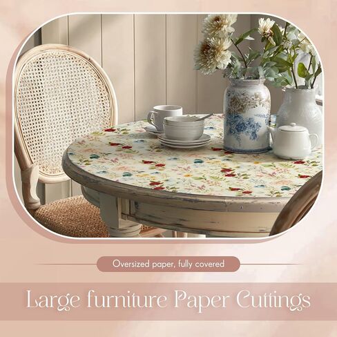 crtiin 10 أوراق ورقة decoupage كبيرة للأثاث 20 × 27.5 بوصات خمر زهري ورقة الأنسجة الأنسجة لتفكيك DIY الحرف اليدوية (الأزرق والأبيض الكوبية) in Kuwait