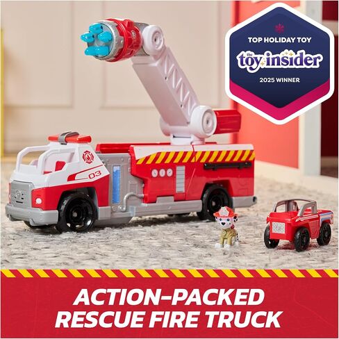 Paw Paw Patrol Fire Rescue: شاحنة إطفاء سريعة التحميل مع شخصية مارشال ، قاذفة نارية سريعة ، أضواء وأصوات ، ألعاب الأطفال للبنين والبنات الذين تتراوح أعمارهم بين 3 وما فوق in Kuwait