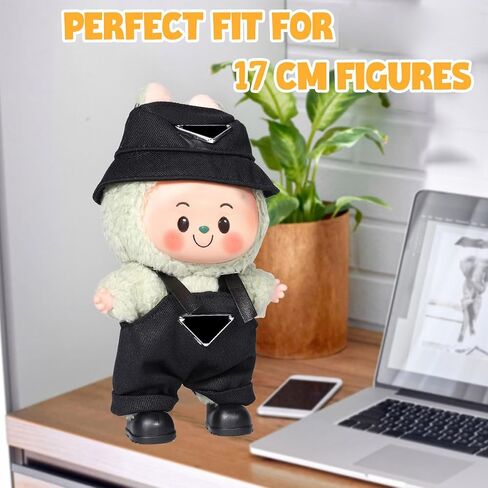 AICase for Labubu Clothes Designer/for Labubu Outfits,Clothes Set for 17cm Lububu Doll,2 Piece Set Hat Clothing for LA BUBU, Boys and Girls Stylish Adorable Dolls Clothes Accessories (No Doll)_1 in Saudi Arabia