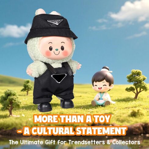 AICase for Labubu Clothes Designer/for Labubu Outfits,Clothes Set for 17cm Lububu Doll,2 Piece Set Hat Clothing for LA BUBU, Boys and Girls Stylish Adorable Dolls Clothes Accessories (No Doll)_1 in Saudi Arabia