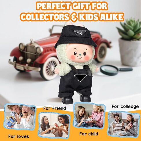 AICase for Labubu Clothes Designer/for Labubu Outfits,Clothes Set for 17cm Lububu Doll,2 Piece Set Hat Clothing for LA BUBU, Boys and Girls Stylish Adorable Dolls Clothes Accessories (No Doll)_1 in Saudi Arabia