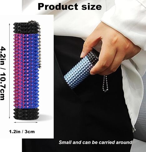 2 PCS Pain Pain Cypget ، spiky grippie محفز مفتاح القلق الحسي القلق الذي يختار الإجهاد الإجهاد المحفز على الأسطوانة مكتب هادئ استخدم الأداة (غطاء أسود اللون الأزرق والأخضر وغطاء أبيض باللون الأحمر) in Kuwait