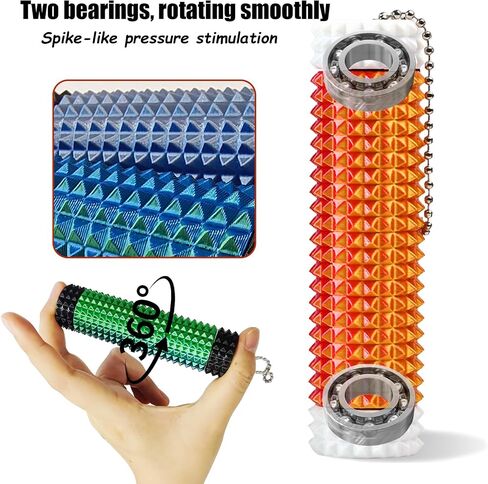 2 PCS Pain Pain Cypget ، spiky grippie محفز مفتاح القلق الحسي القلق الذي يختار الإجهاد الإجهاد المحفز على الأسطوانة مكتب هادئ استخدم الأداة (غطاء أسود اللون الأزرق والأخضر وغطاء أبيض باللون الأحمر) in Kuwait